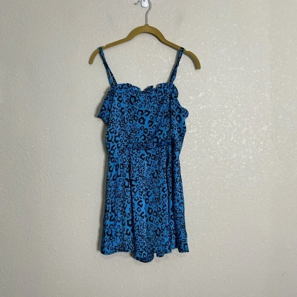 Aqua Blue Animal Print Romper XS